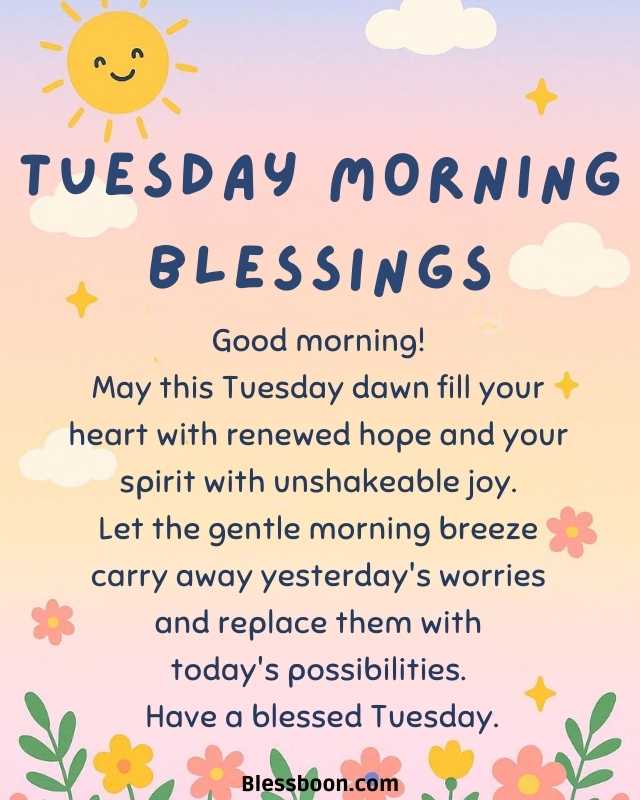 Beautiful Tuesday Morning Blessings