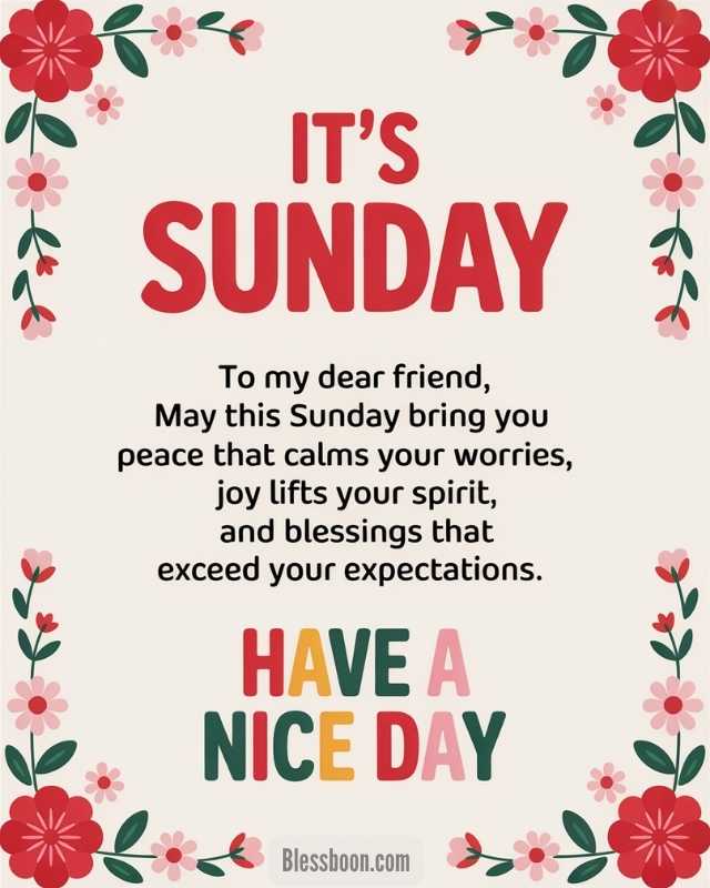 Sunday Blessings Quotes for Friends