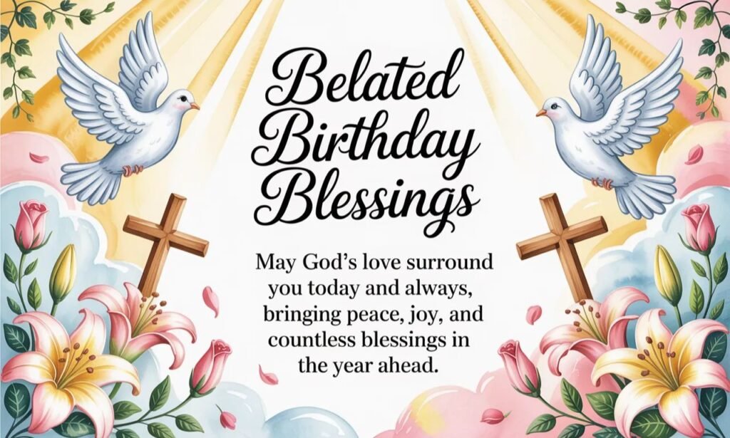 Religious Belated Birthday Blessings Images with Prayers