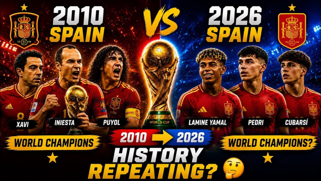 Comparing the 2010 vs 2026 World Cup-winning Spanish national teams