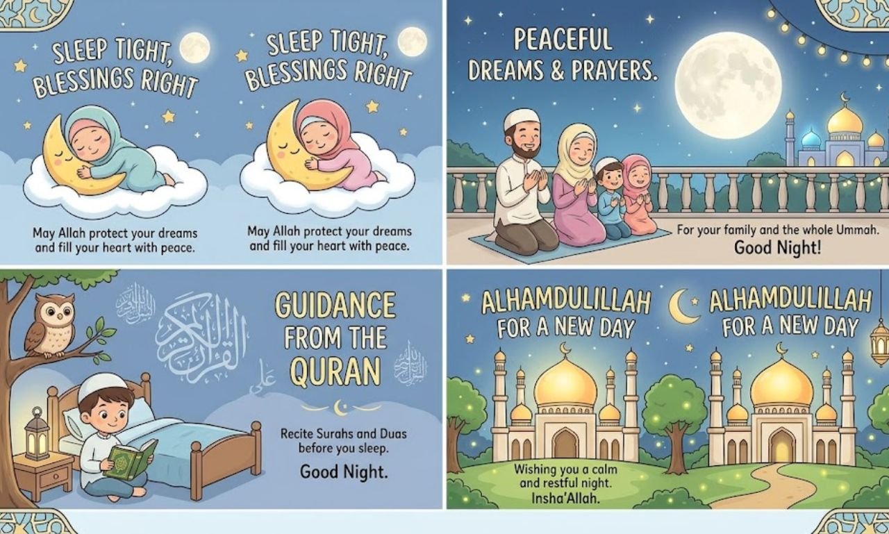 Islamic Good Night Blessings and Peaceful Prayers